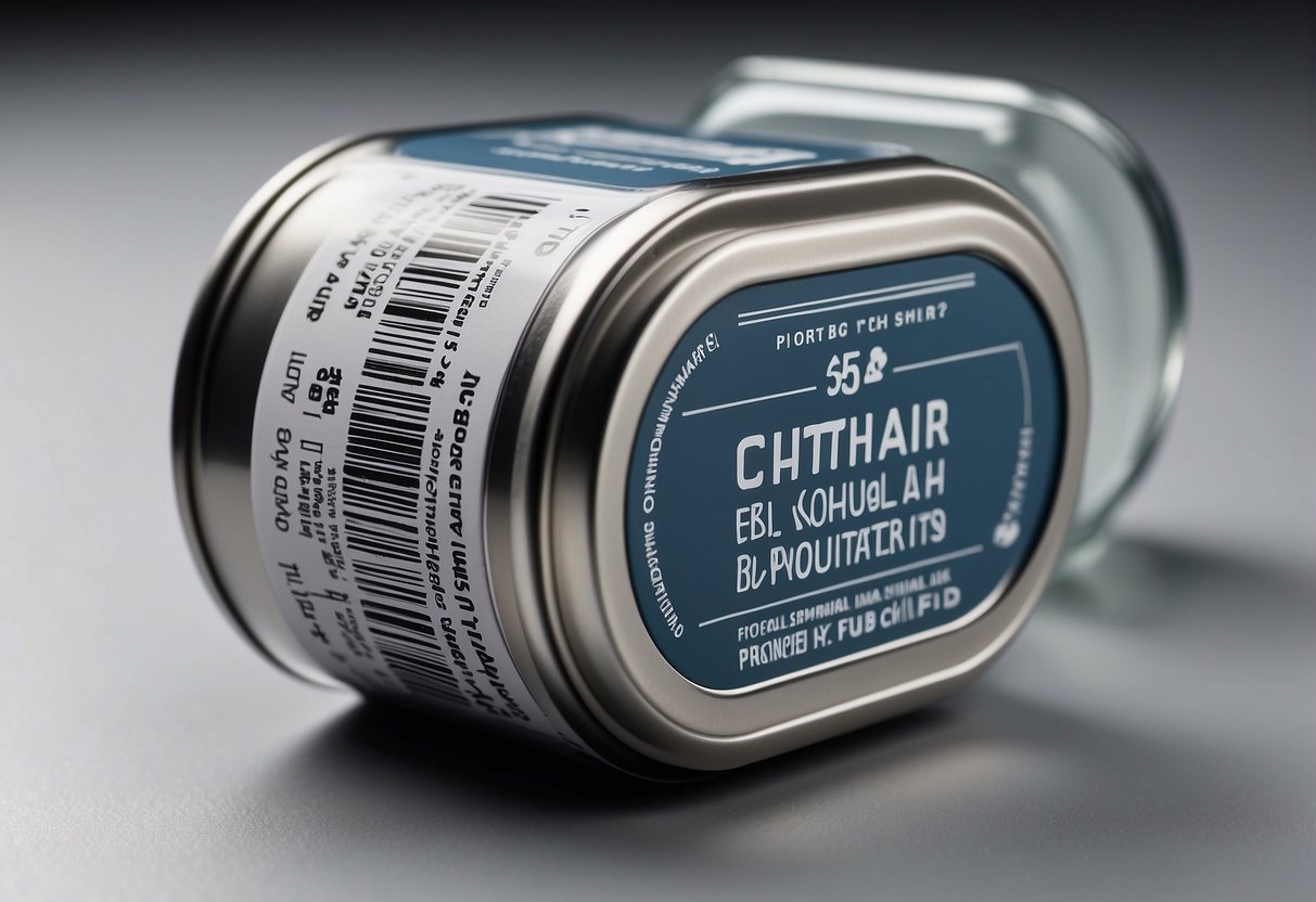 A container of Schütthaar sits on a clean, white surface. The label is clear and easy to read, with the product name prominently displayed