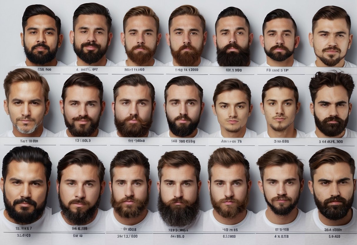 Various facial shapes with matching beard styles displayed on a chart