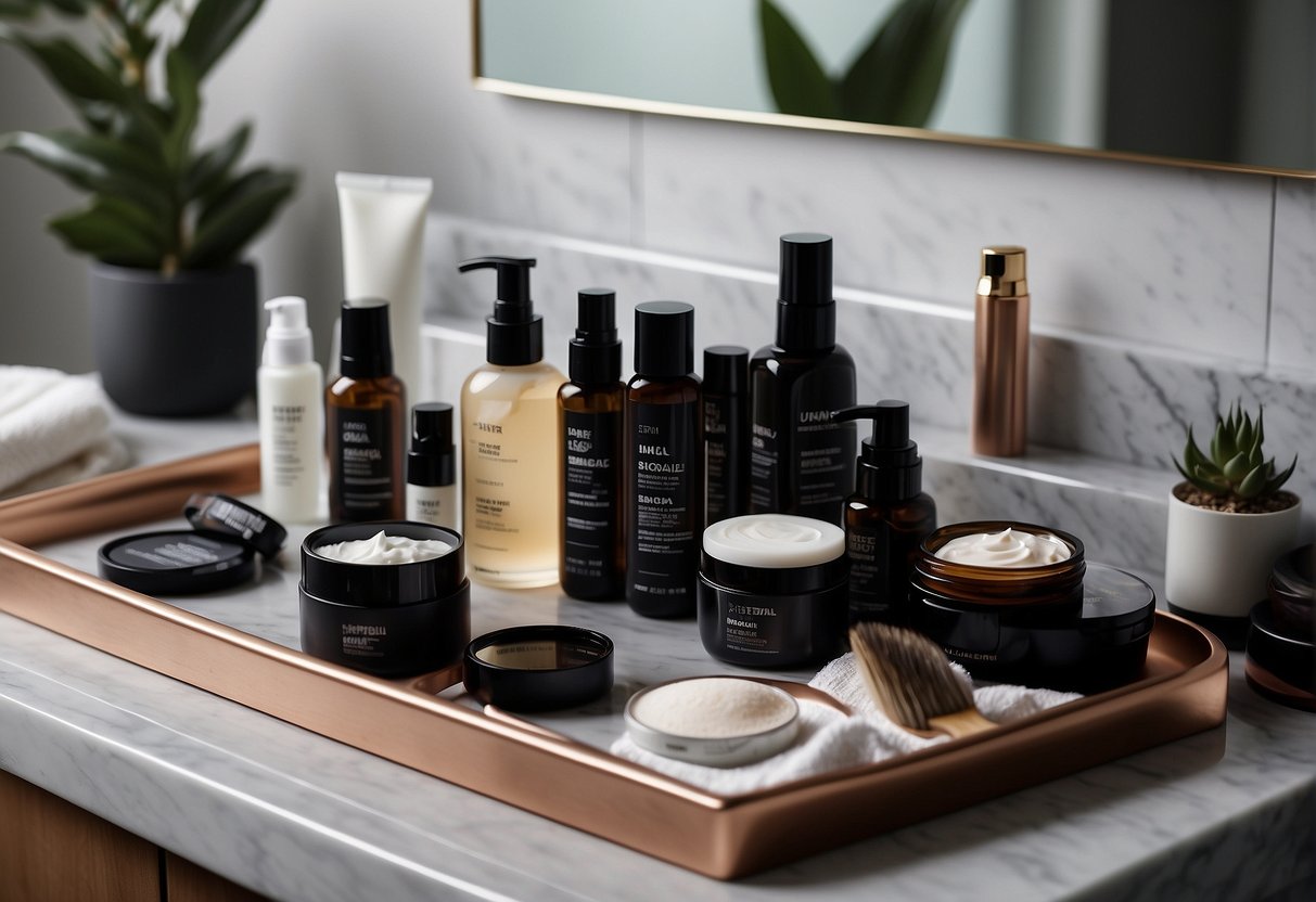 A lineup of specialized skincare products for men's skin care