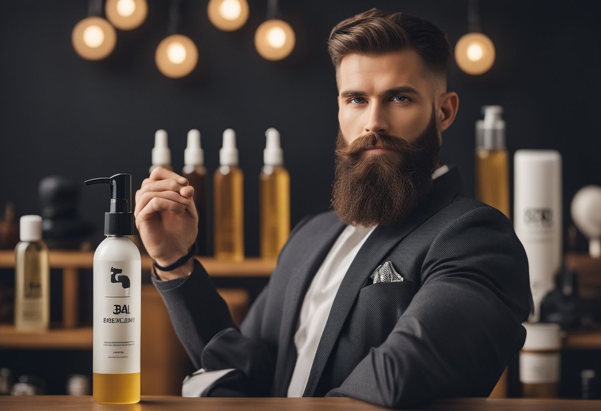 Various types of specific beards with oil-free care products displayed for a healthy and well-groomed beard