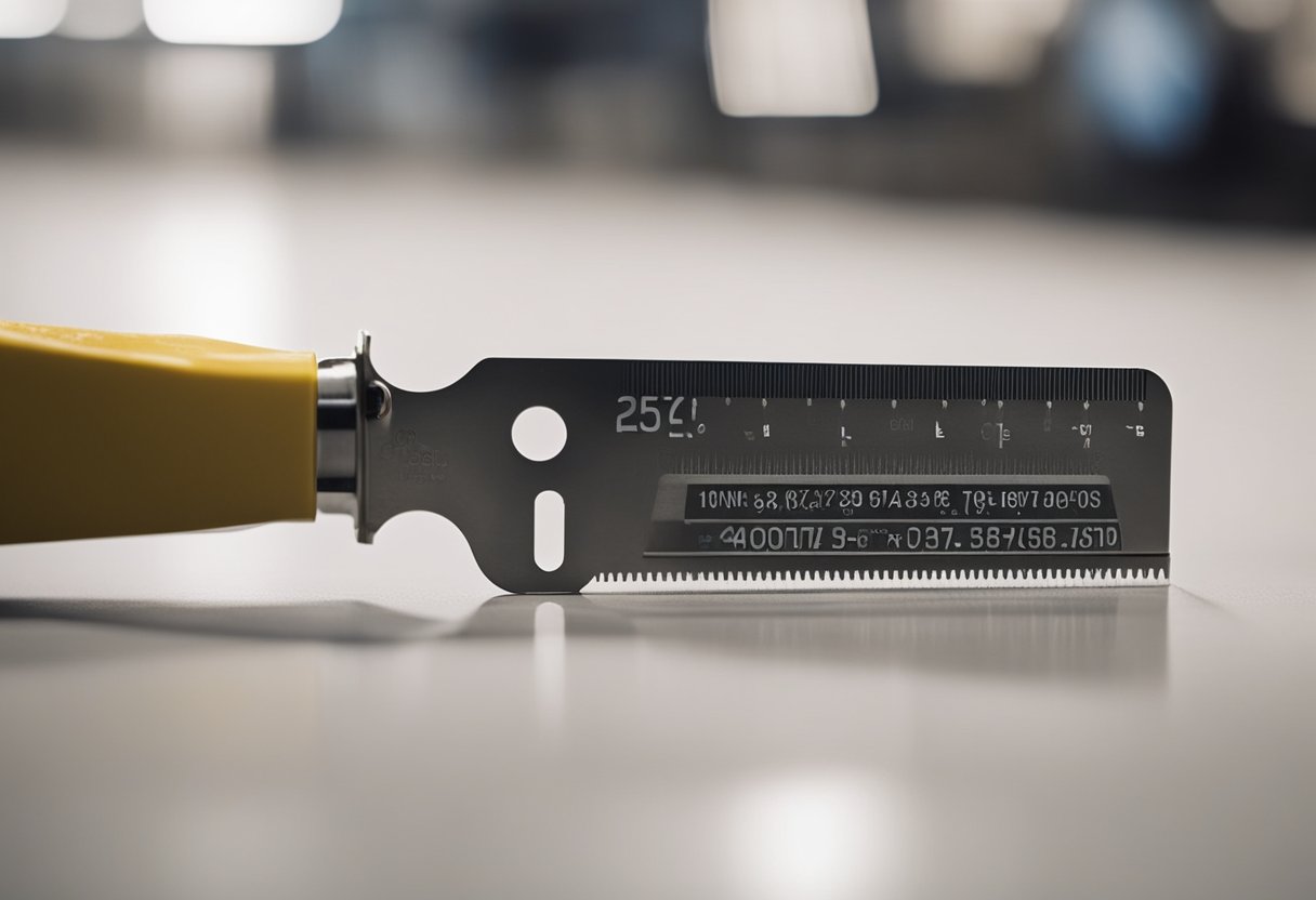 A razor blade being tested for sharpness and durability using a blade-changing technique