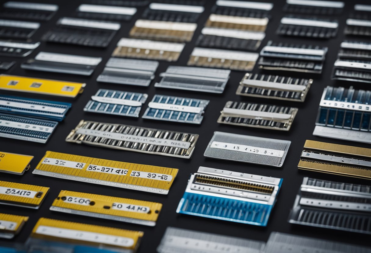 A variety of razor blades laid out for testing, with focus on sharpness and skin suitability