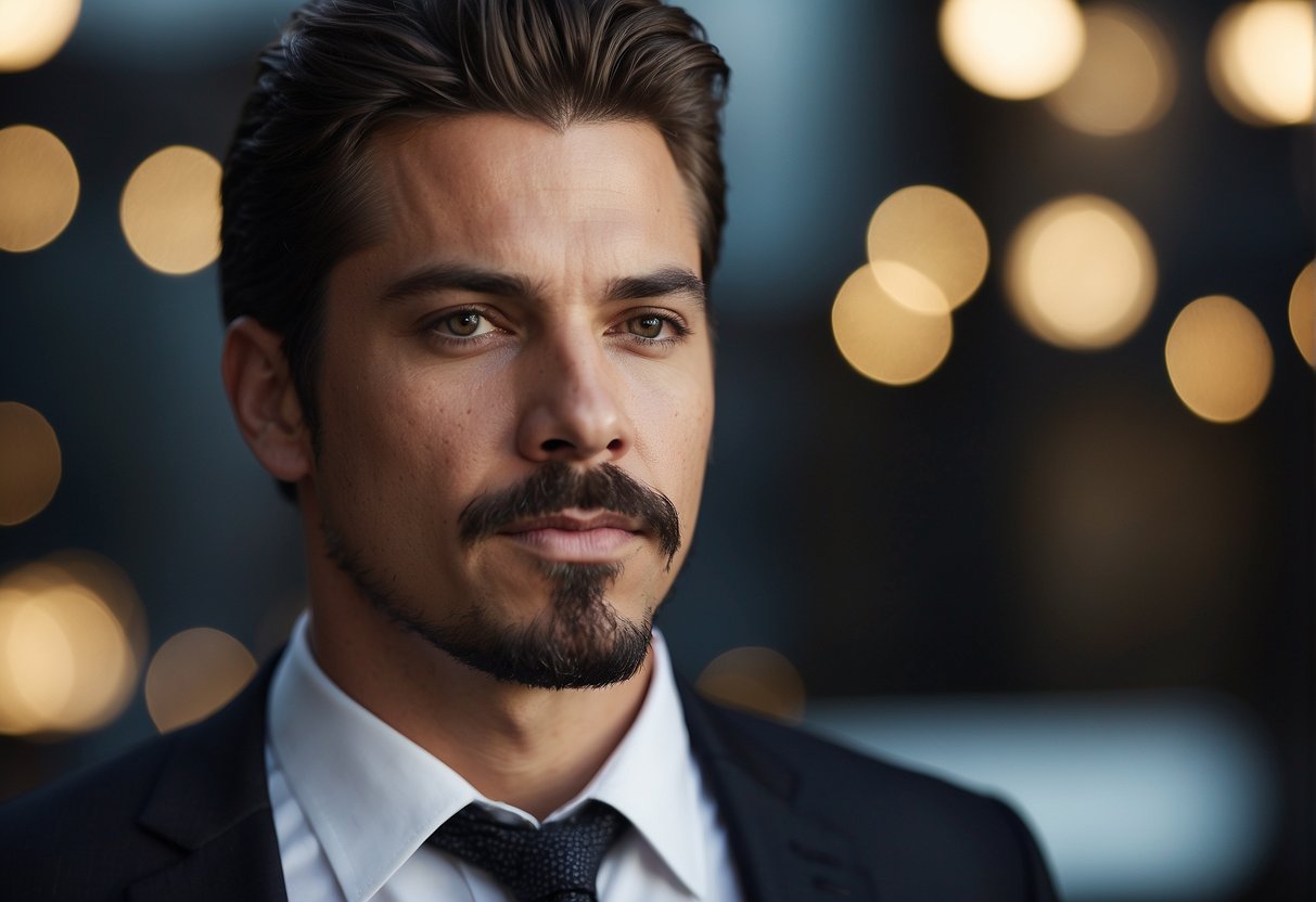 A man's face with a styled goatee, exuding confidence and sophistication. The goatee is well-groomed and adds a distinguished touch to his appearance