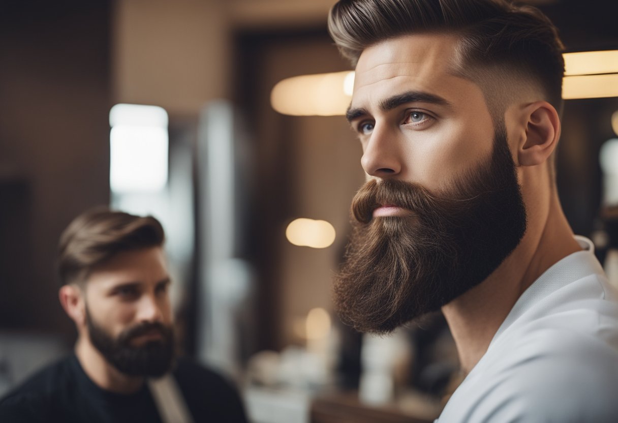 A well-groomed beard being styled and maintained with oil-free beard care products for a healthy and polished look